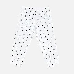 White Polka Dot Printed Leggings