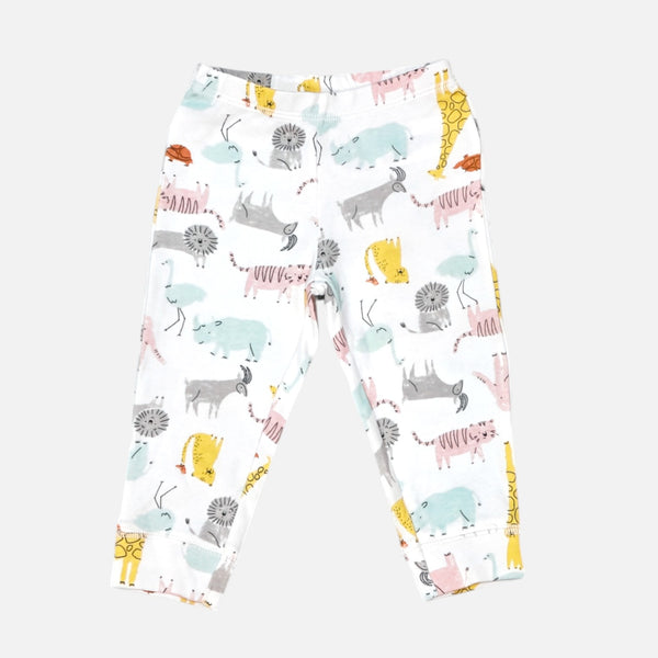 Animals White Printed Leggings