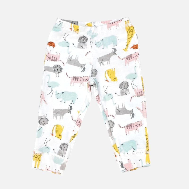 Animals White Printed Leggings
