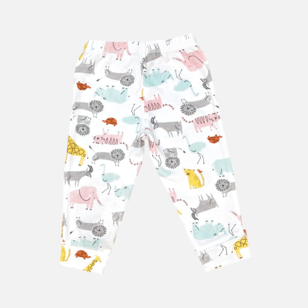 Animals White Printed Leggings