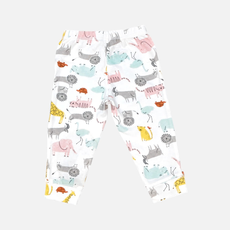 Animals White Printed Leggings