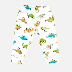 Dinosaur White Printed Leggings