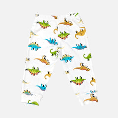 Dinosaur White Printed Leggings
