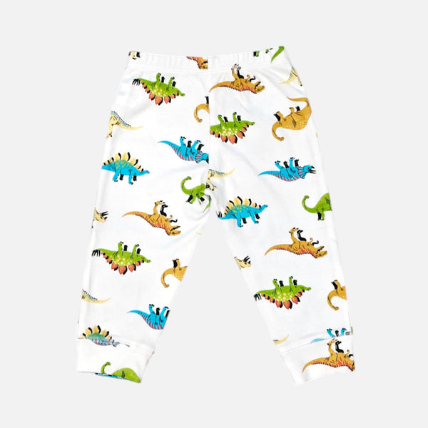 Dinosaur White Printed Leggings