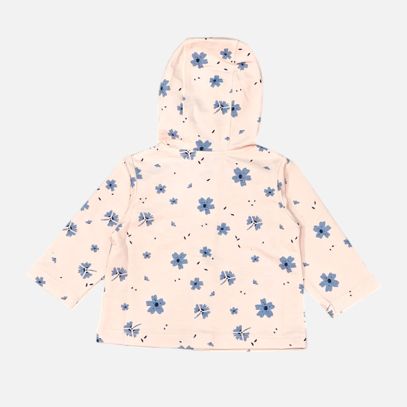 Peach Printed Hooded Jacket