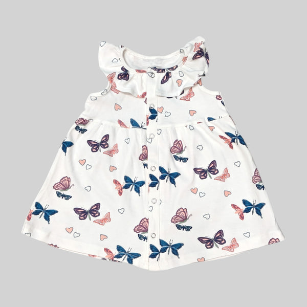 Butterfly Printed Sleeveless Frock