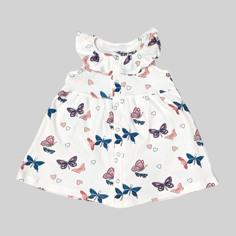 Butterfly Printed Sleeveless Frock