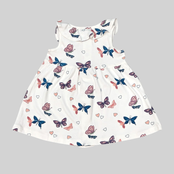 Butterfly Printed Sleeveless Frock