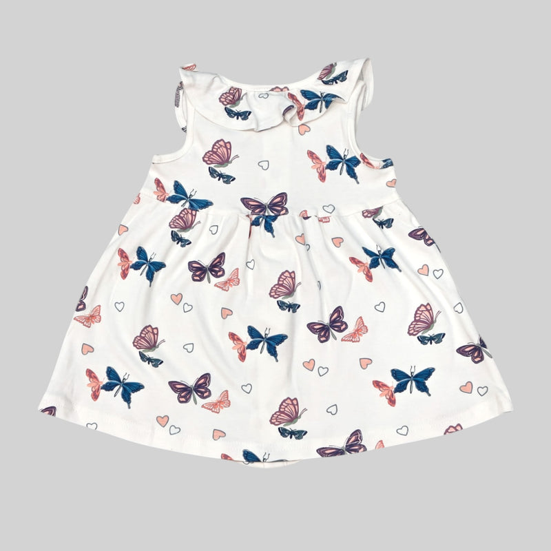 Butterfly Printed Sleeveless Frock