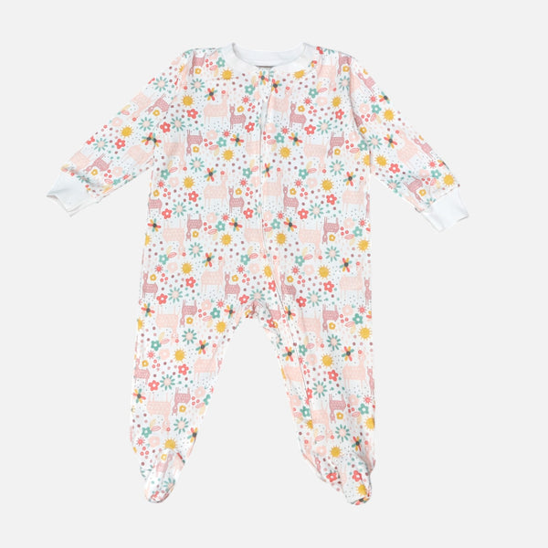 Printed Zip Baby Romper Set Of Two