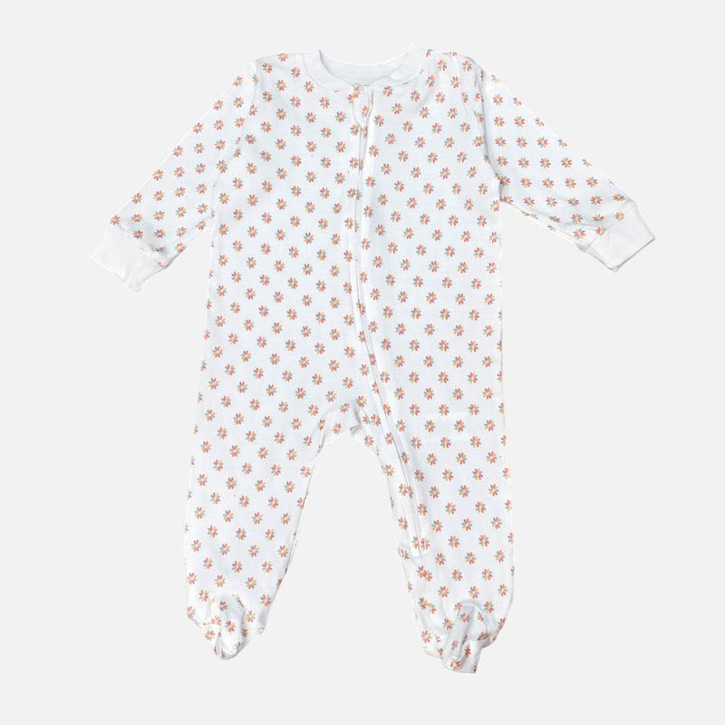 Printed Zip Baby Romper Set Of Two