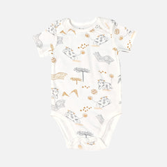 Animal Printed Half Sleeves Onesies
