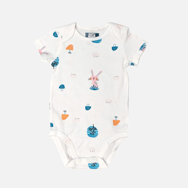 Bunny Printed Short Sleeves Onesies
