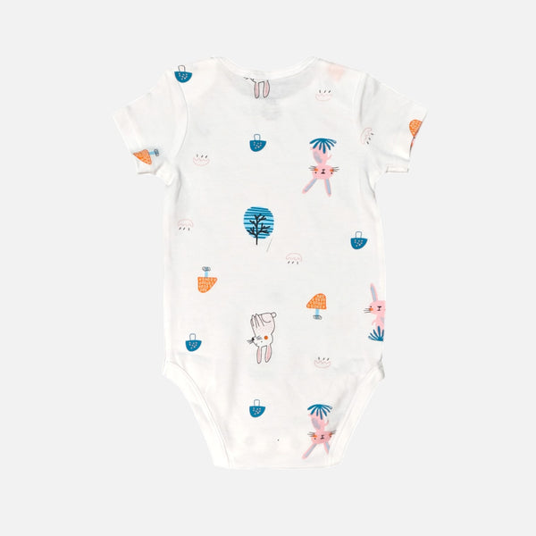 Bunny Printed Short Sleeves Onesies