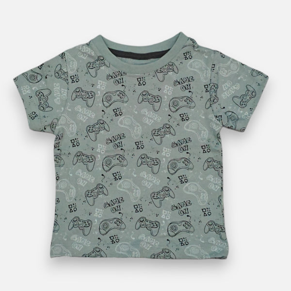 Green Round Neck Printed T-shirt