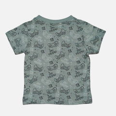 Green Round Neck Printed T-shirt