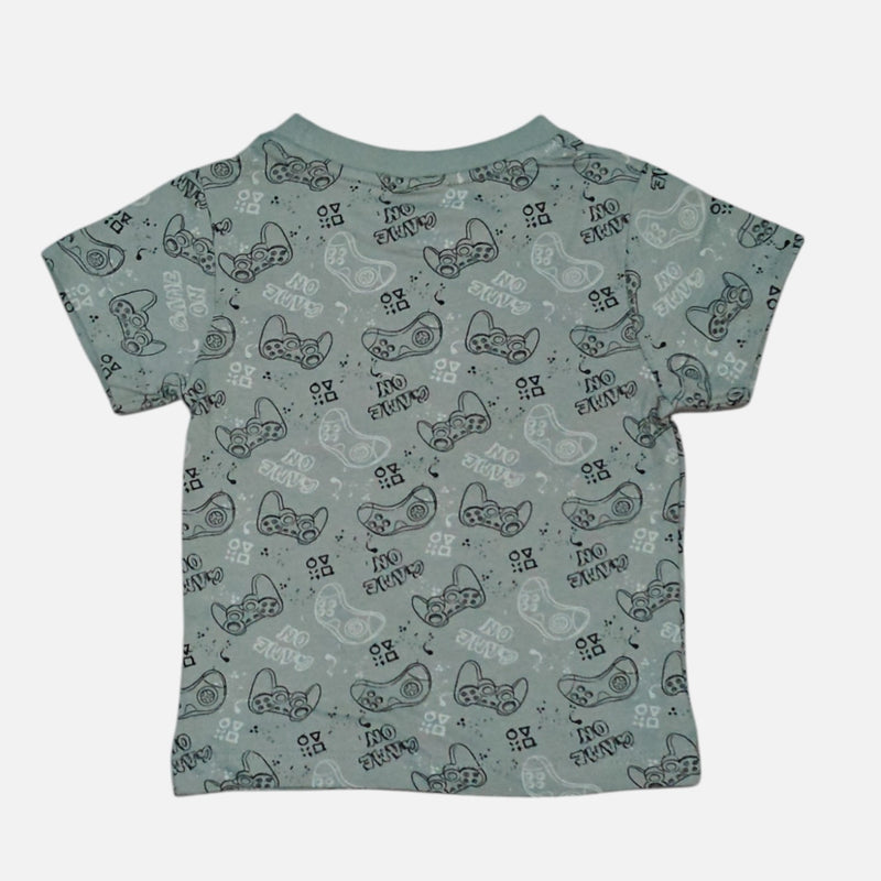 Green Round Neck Printed T-shirt