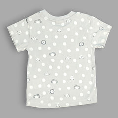 Grey Round Neck Printed T-shirt