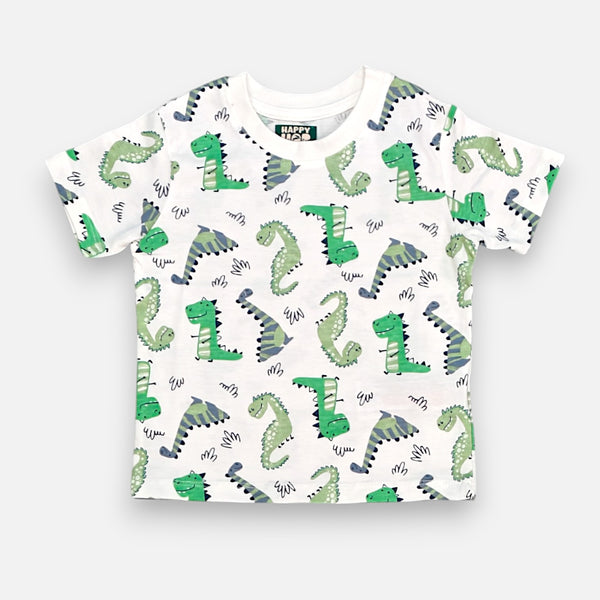 Dinosaur Printed T-shirt with Short Set
