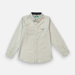 Grey Mandarin Collar Shirt