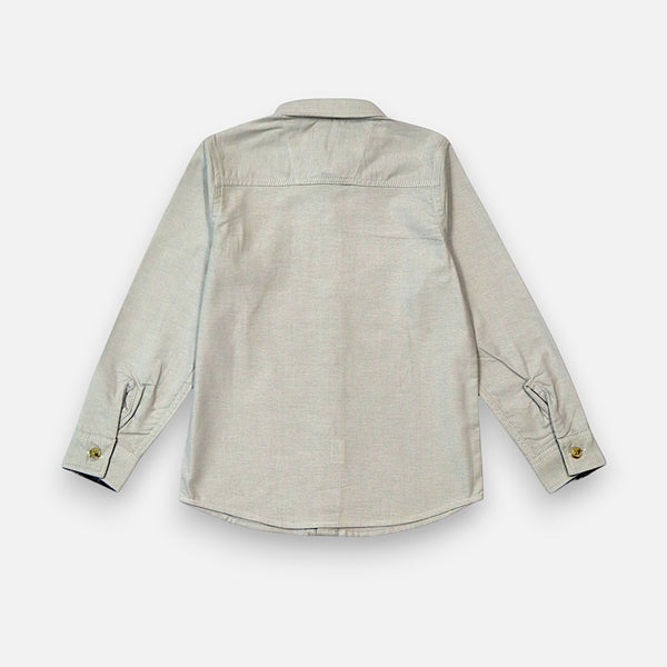 Grey Mandarin Collar Shirt