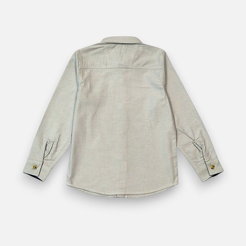 Grey Mandarin Collar Shirt
