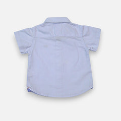 Light Blue Cotton Solid Half Sleeves Shirt