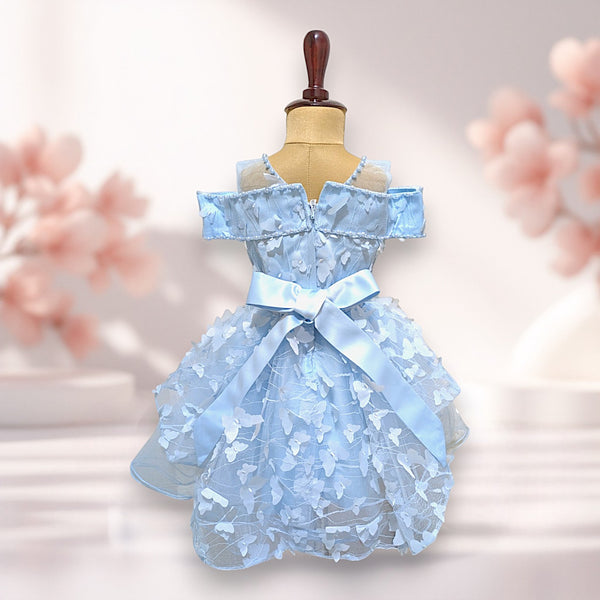 Light Blue Knee Length Princess Dress