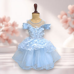 Light Blue Knee Length Princess Dress