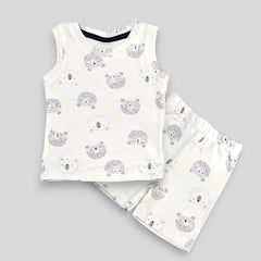 Panda Printed Vest and Short Set