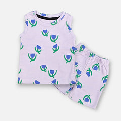 Flower Printed Vest and Short Set