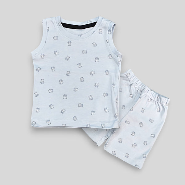 Teddy Printed Vest and Short Set