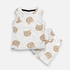 Panda Printed Vest and Short Set