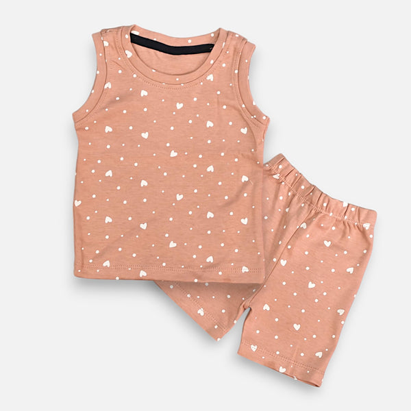 Heart Printed Vest and Short Set