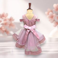 Mauve Elegant Pink Knee Length Princess Dress
