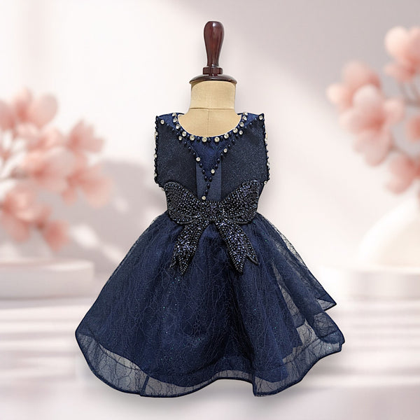 Navy Blue Knee Length Princess Dress