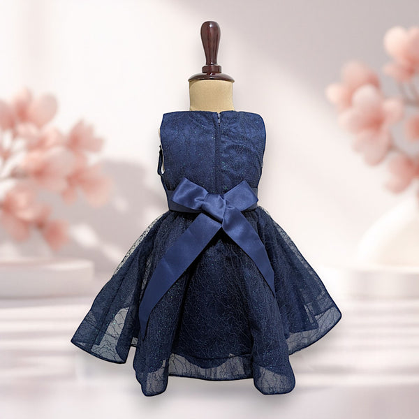 Navy Blue Knee Length Princess Dress