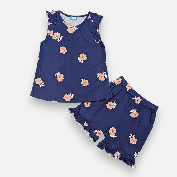 Navy Blue Sleeveless Top and Short Set