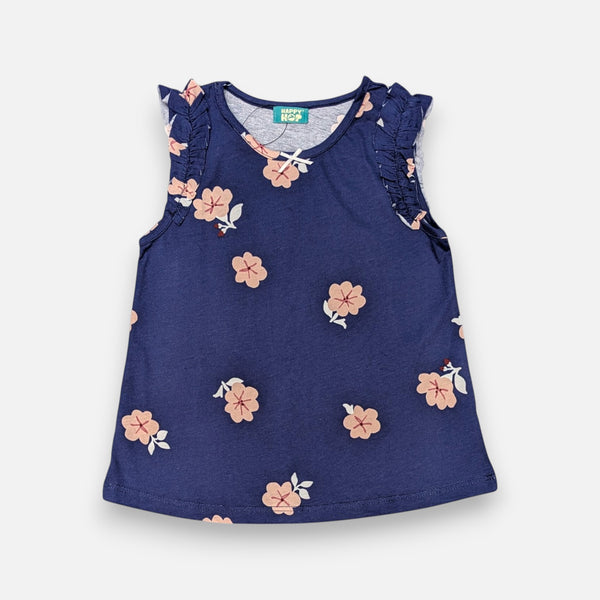 Navy Blue Sleeveless Top and Short Set