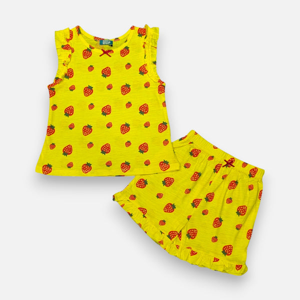Yellow Sleeveless Top and Short Set