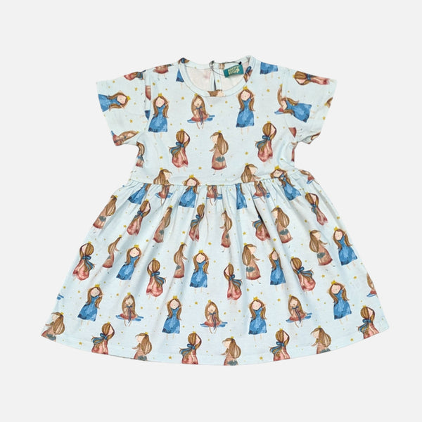 Blue Printed Frock