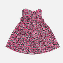 Pink Floral Printed Sleeveless Frock