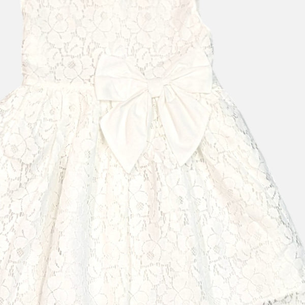 White Bow Lace Frock