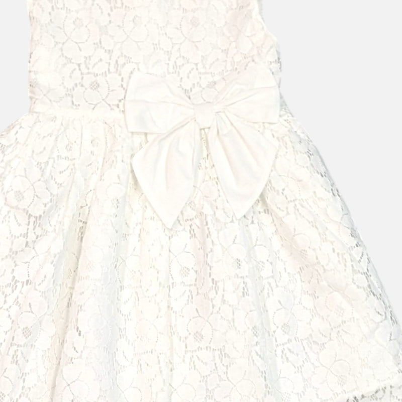 White Bow Lace Frock