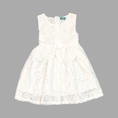 White Bow Lace Frock