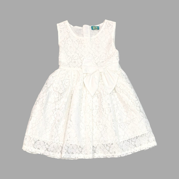 White Bow Lace Frock