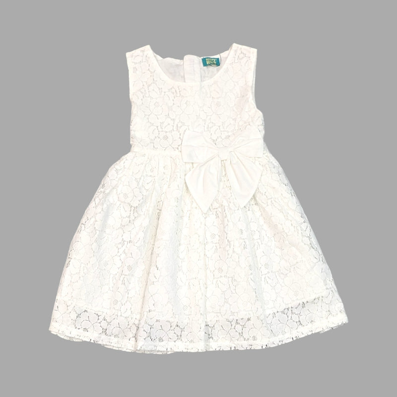 White Bow Lace Frock