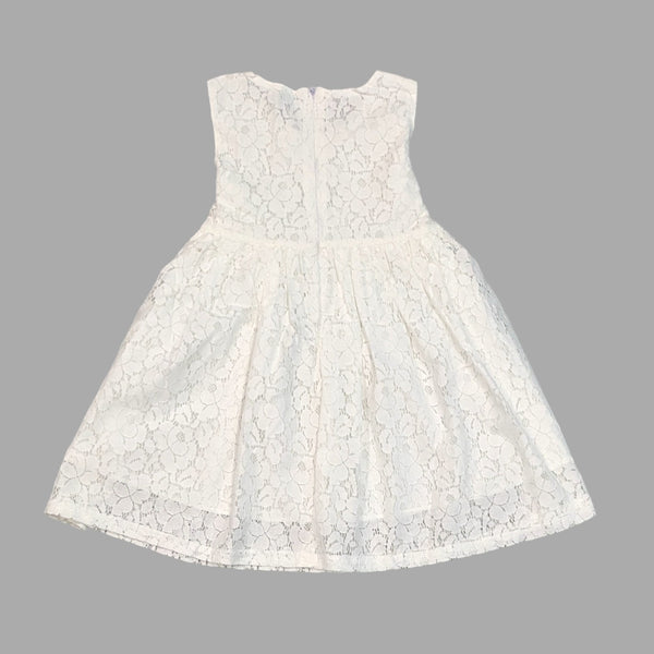 White Bow Lace Frock