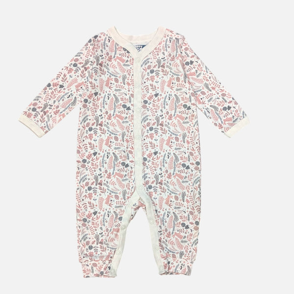 White Printed Full Sleeves Rompers