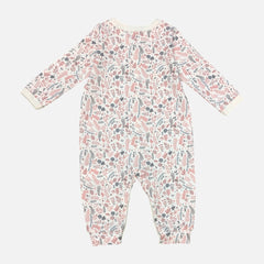 White Printed Full Sleeves Rompers